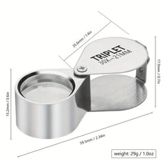 30X Jewelers Eye Magnifying Glass Pocket Jewelry Loupe Mini Folding Magnifier