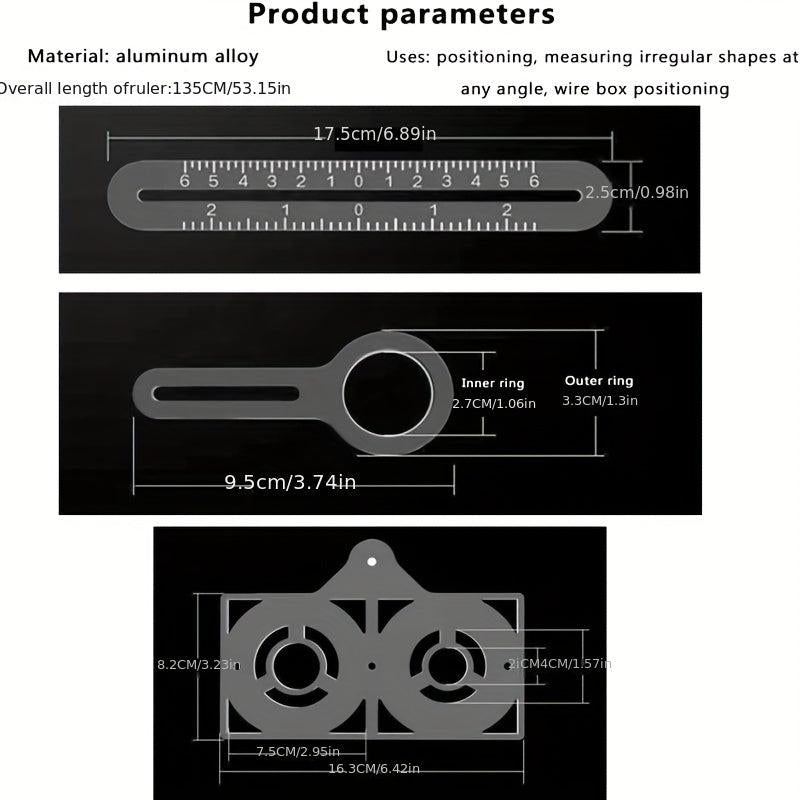 Positioning Angle Ruler Folding Universal Tile Opening Locator Woodworking Ruler