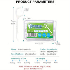 50pcs Dental Floss Sticks for Oral Cleaning Dental Care