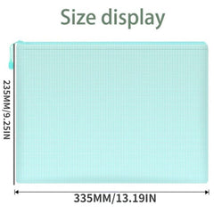 Thickened A4 File Bag Zipper PVC Transparent Mesh Large Capacity