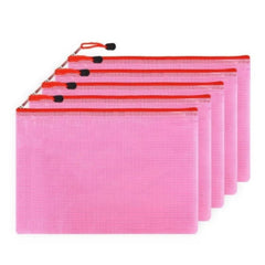 Thickened A4 File Bag Zipper PVC Transparent Mesh Large Capacity