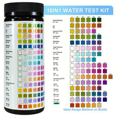 Water Testing Kit 125 Pieces 16 in 1 Well Drinking Water Test TESPERT Strips