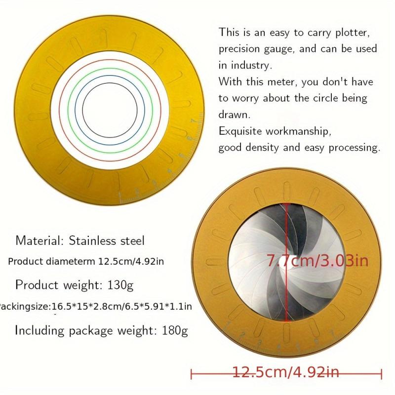 Adjustable Measuring Drawing Tool Stainless Steel Circle Ruler