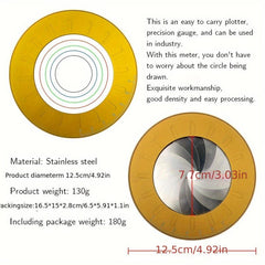 Adjustable Measuring Drawing Tool Stainless Steel Circle Ruler