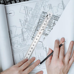 Metal Ruler 300mm 150mm Stainless Steel with Conversion Table