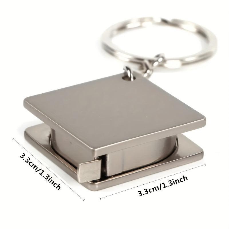 Stainless Steel Retractable Ruler Tape Measure Keychain 1 Meter