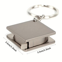 Stainless Steel Retractable Ruler Tape Measure Keychain 1 Meter
