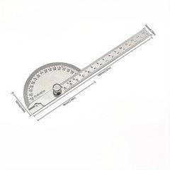 Stainless Steel Protractor Angle Ruler 180 Degree Square Woodworking