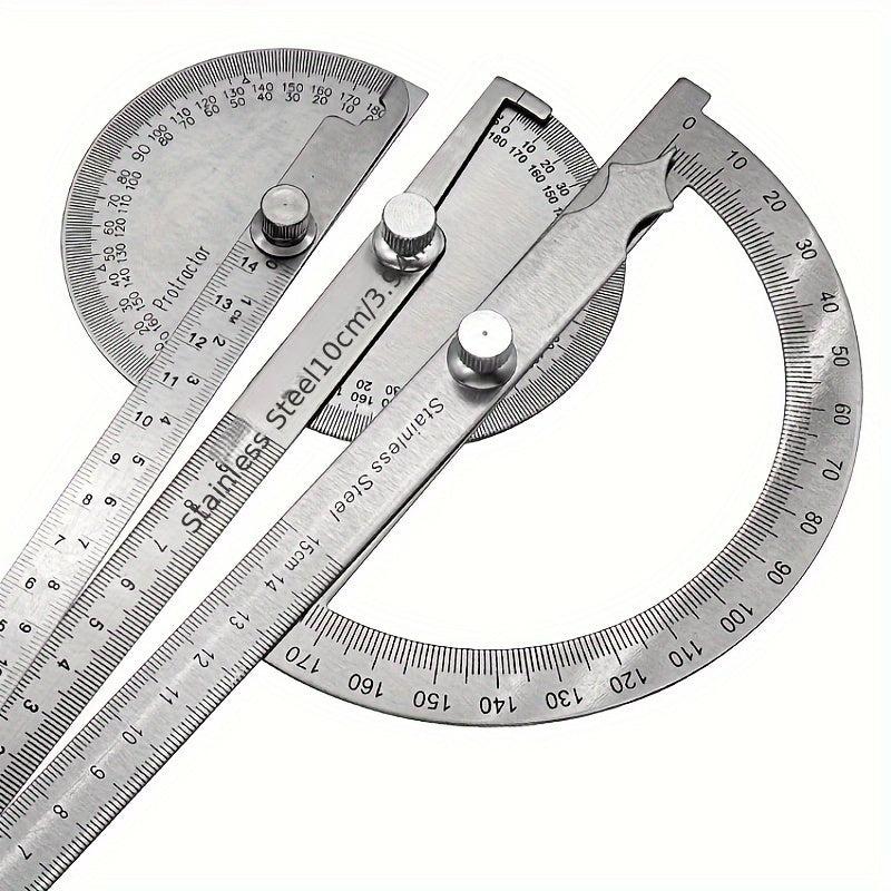 Stainless Steel Protractor Angle Ruler 180 Degree Square Woodworking