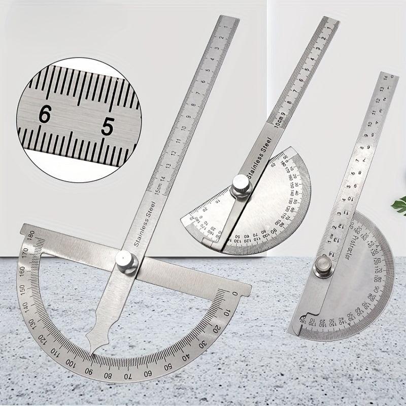 Stainless Steel Protractor Angle Ruler 180 Degree Square Woodworking