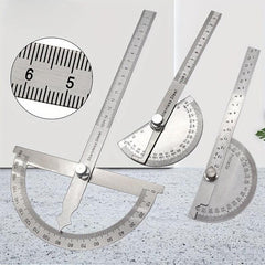 Stainless Steel Protractor Angle Ruler 180 Degree Square Woodworking