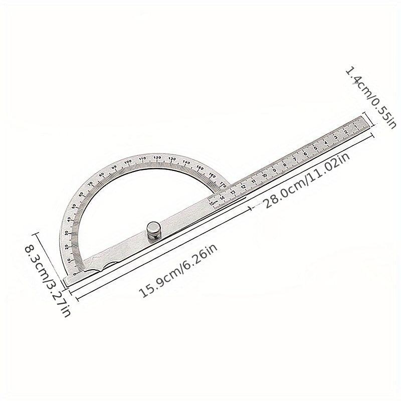 Stainless Steel Protractor Angle Ruler 180 Degree Square Woodworking