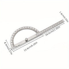 Stainless Steel Protractor Angle Ruler 180 Degree Square Woodworking