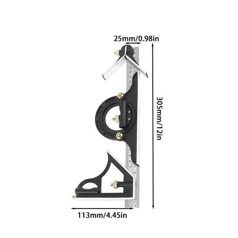 3 in 1 Stainless Steel Angle Ruler Set Portable Adjustable & Multifunctional