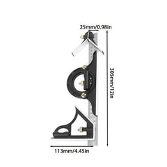 3 in 1 Stainless Steel Angle Ruler Set Portable Adjustable & Multifunctional