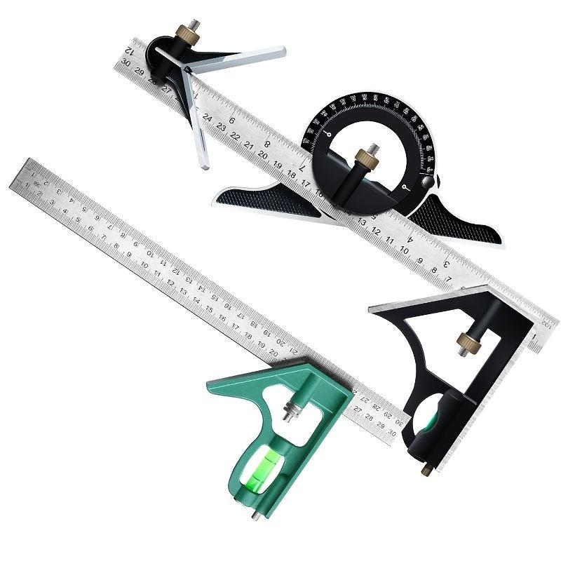 3 in 1 Stainless Steel Angle Ruler Set Portable Adjustable & Multifunctional