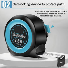 Self-locking Steel Tape Measure 3.5-10m Thick Rubber Woodworking Ruler