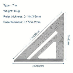 Aluminum Alloy Triangle Square Ruler Measurement Tool for Carpenter Framing
