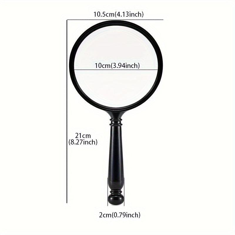 Handheld Reading Magnifier 10x Magnifying Glass Lens Real Glass Lens