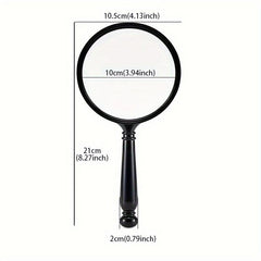 Handheld Reading Magnifier 10x Magnifying Glass Lens Real Glass Lens
