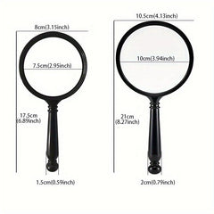 Handheld Reading Magnifier 10x Magnifying Glass Lens Real Glass Lens