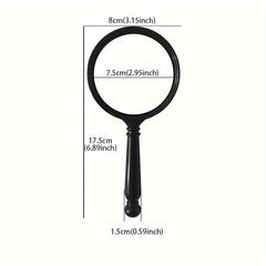 Handheld Reading Magnifier 10x Magnifying Glass Lens Real Glass Lens
