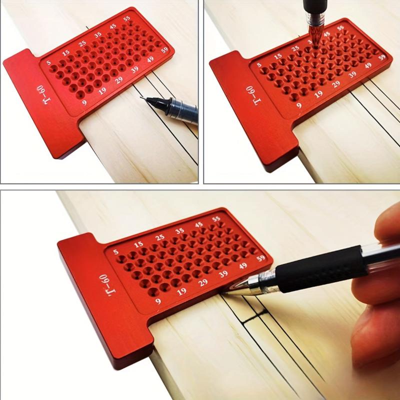 Woodworking Scriber T Type Hole Positioning Cross Gauge 45 90 Degrees Line Gauge