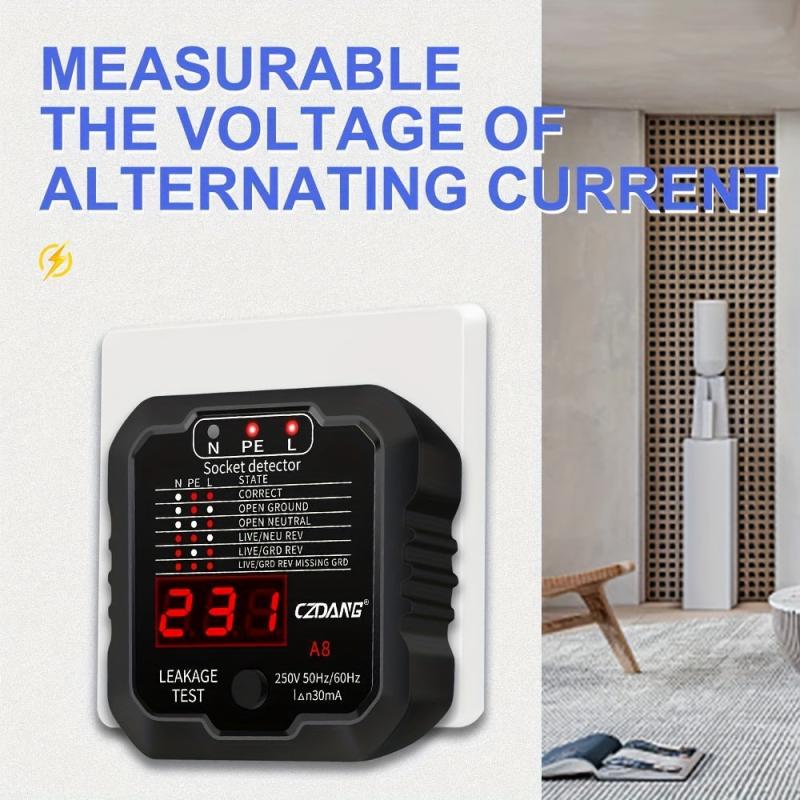 LED Digital Voltage Display Wall Plug Socket Tester Analyzer