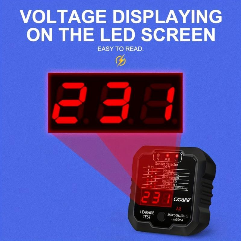 LED Digital Voltage Display Wall Plug Socket Tester Analyzer