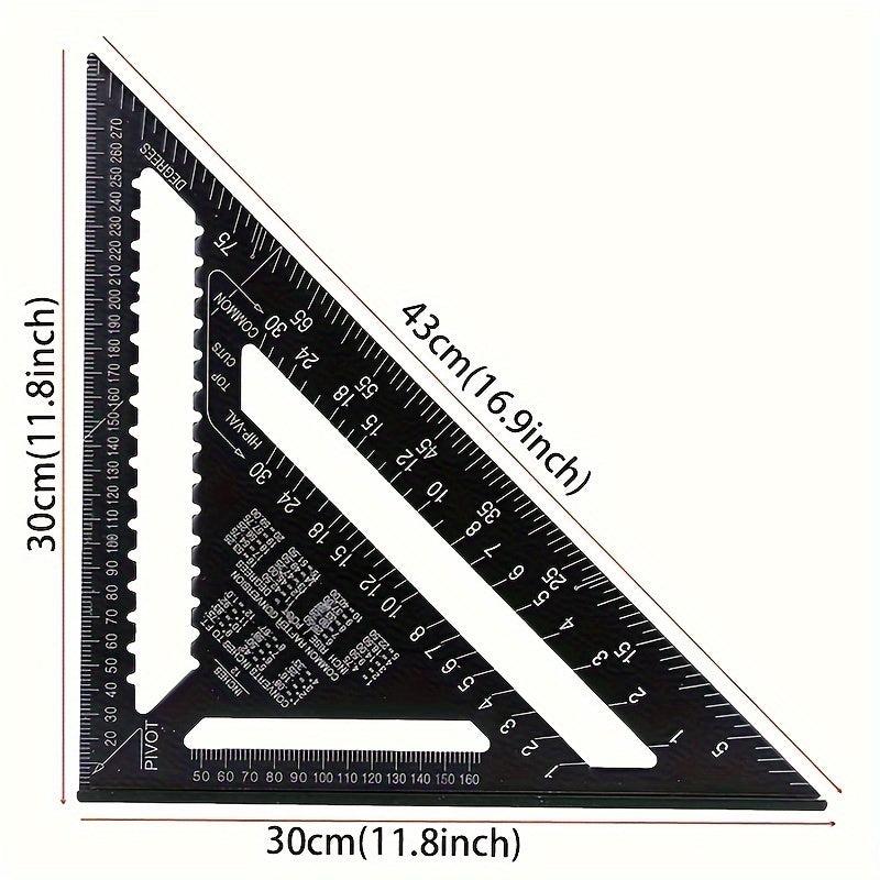 30 48 Cm Triangle Ruler Red Silvery Measuring Tools Aluminium Carpenter's Tools