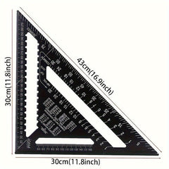 30 48 Cm Triangle Ruler Red Silvery Measuring Tools Aluminium Carpenter's Tools
