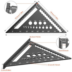Prof Carpenter's Ruler Alumin Triangular Ruler 17.78cm 45 Deg High Precisio