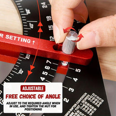 Aluminum Alloy Triangle Ruler with Angle Metric Protractor