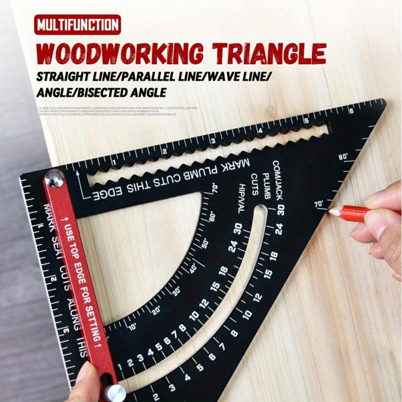 Aluminum Alloy Triangle Ruler with Angle Metric Protractor