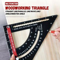 Aluminum Alloy Triangle Ruler with Angle Metric Protractor