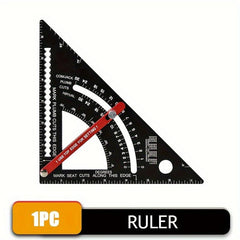 Aluminum Alloy Triangle Ruler with Angle Metric Protractor