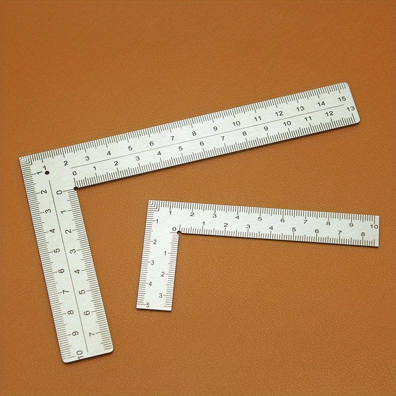Stainless Steel Right Angle Ruler High Precision Scale Leather Curved Ruler