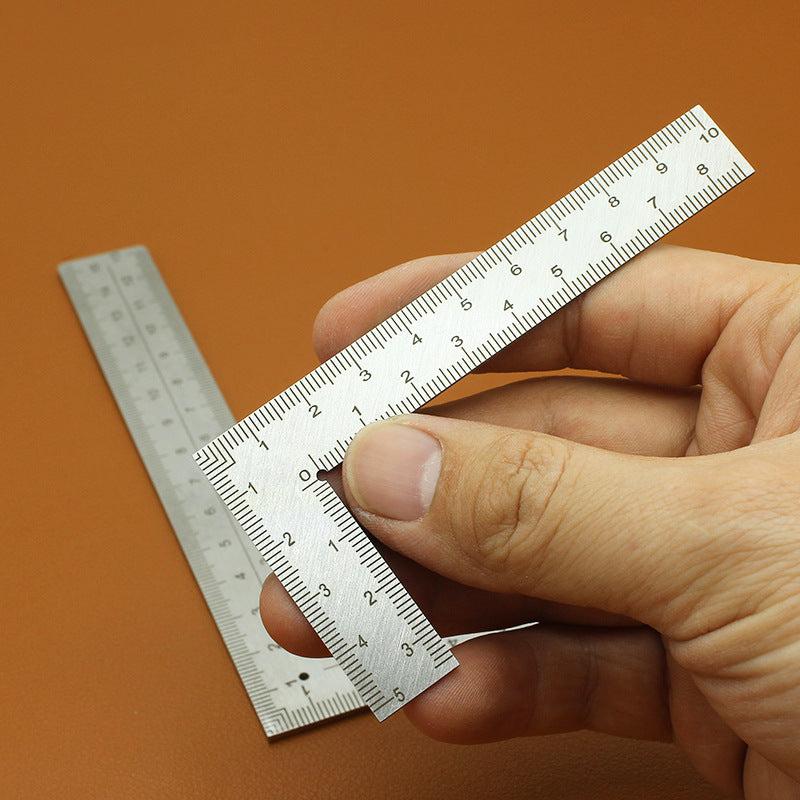 Stainless Steel Right Angle Ruler High Precision Scale Leather Curved Ruler