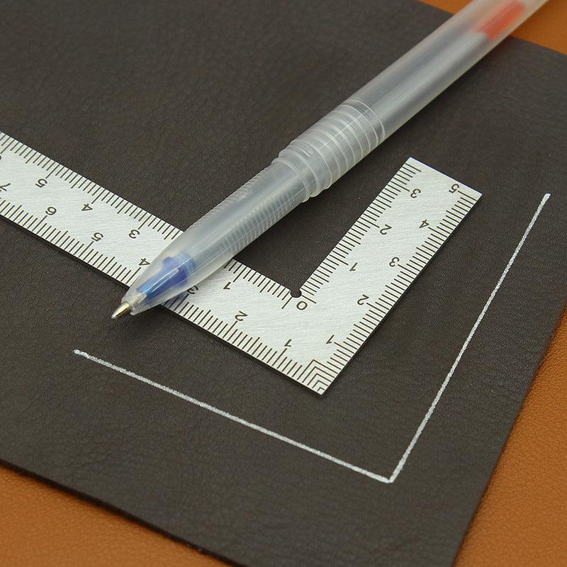Stainless Steel Right Angle Ruler High Precision Scale Leather Curved Ruler