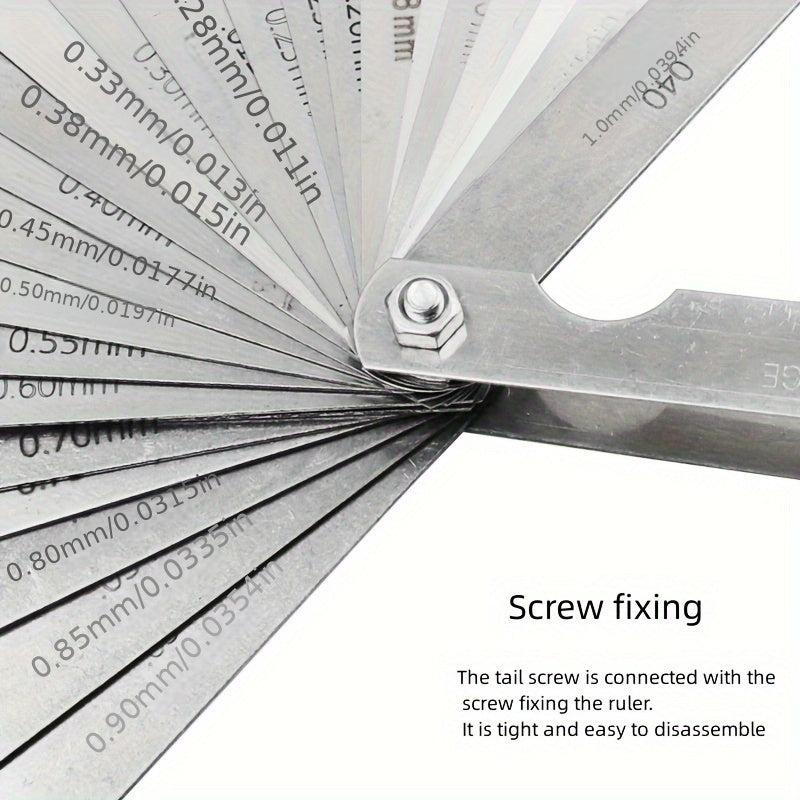 32pcs Feeler Gauge Set 0.02-1.0mm Gap Thickness Sheet Gauge
