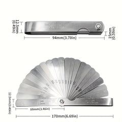 32pcs Feeler Gauge Set 0.02-1.0mm Gap Thickness Sheet Gauge