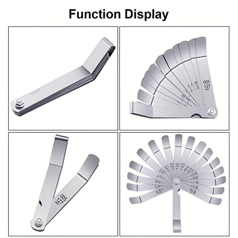 Offset Feeler Gauge 16 Blades for Measuring Gaps Stainless Steel Dual Marked