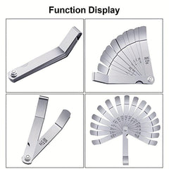 Offset Feeler Gauge 16 Blades for Measuring Gaps Stainless Steel Dual Marked