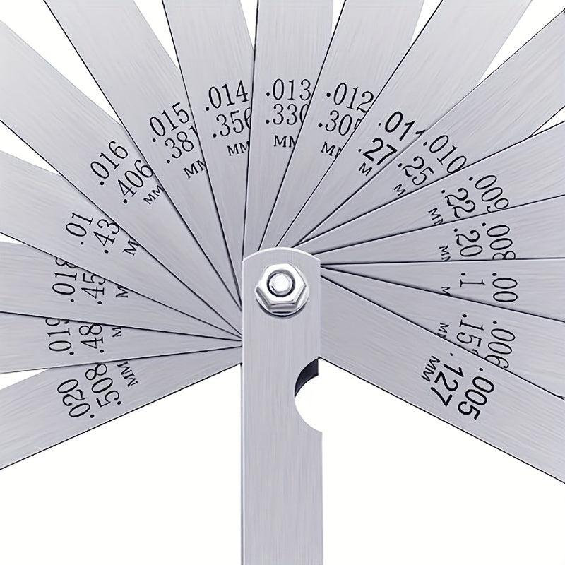Offset Feeler Gauge 16 Blades for Measuring Gaps Stainless Steel Dual Marked