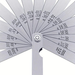 Offset Feeler Gauge 16 Blades for Measuring Gaps Stainless Steel Dual Marked