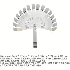 Offset Feeler Gauge 16 Blades for Measuring Gaps Stainless Steel Dual Marked