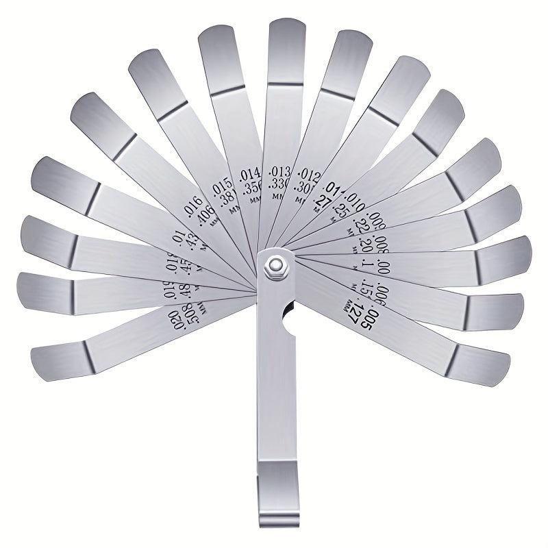 Offset Feeler Gauge 16 Blades for Measuring Gaps Stainless Steel Dual Marked