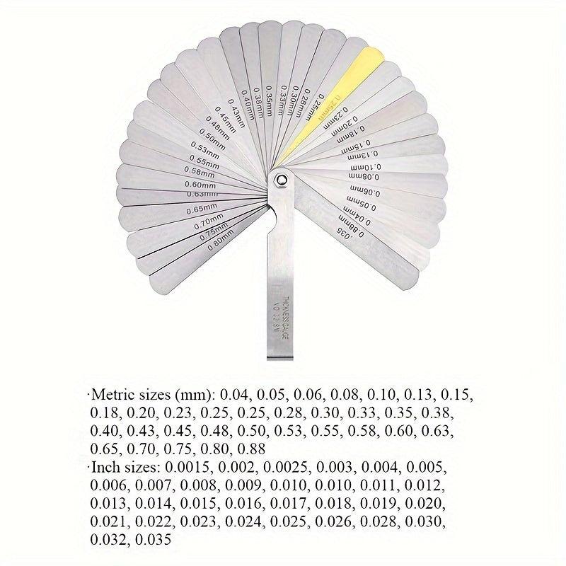 32sheets 89A32 Feeler Gauge Stainless Steel Portable Durable Gap Gauge