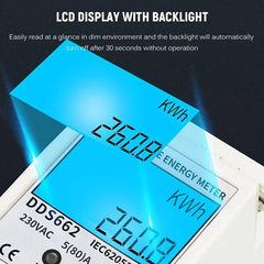 80A DDS662 LCD Backlight Energy Watt Meter Single phase 220V Digital Display