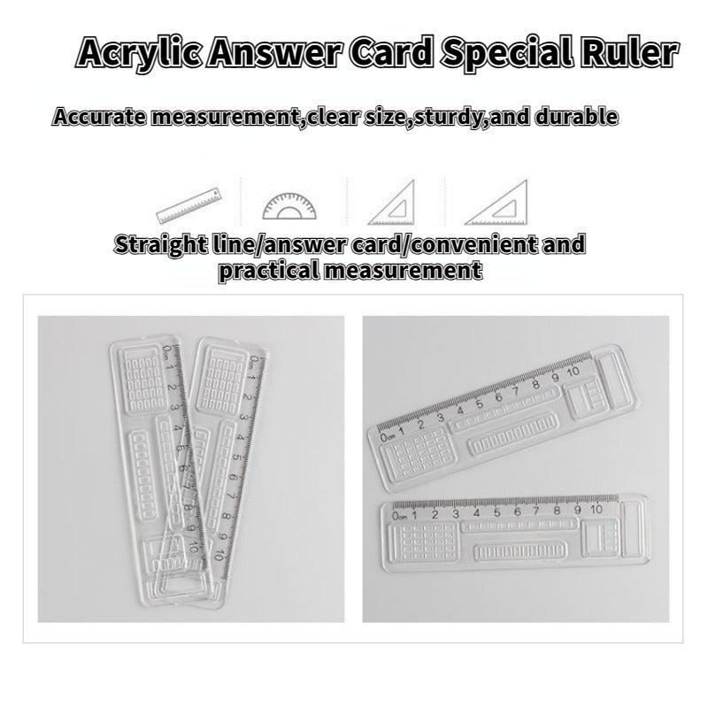 1pc Transparent Acrylic Ruler Straight Ruler for School Office Exams